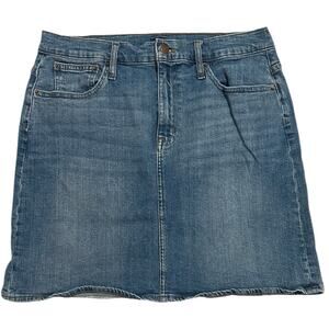 J Crew Factory Denim Mini Skirt Women’s‎ 10 Pockets Med Tide Blue Wash Preppy